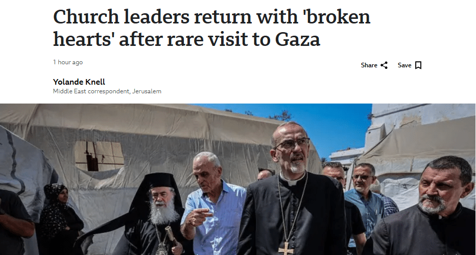 New Report about church leaders about visit to Gaza