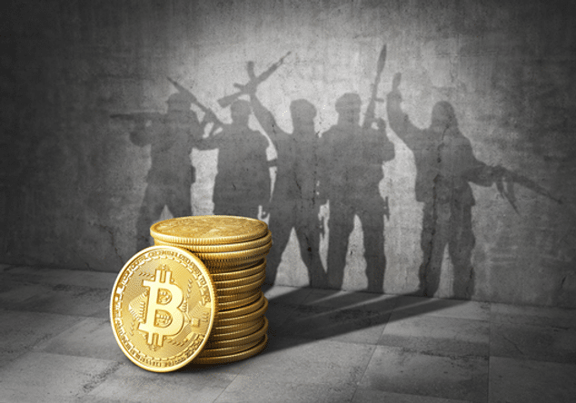 Bit Coins with some militants in background