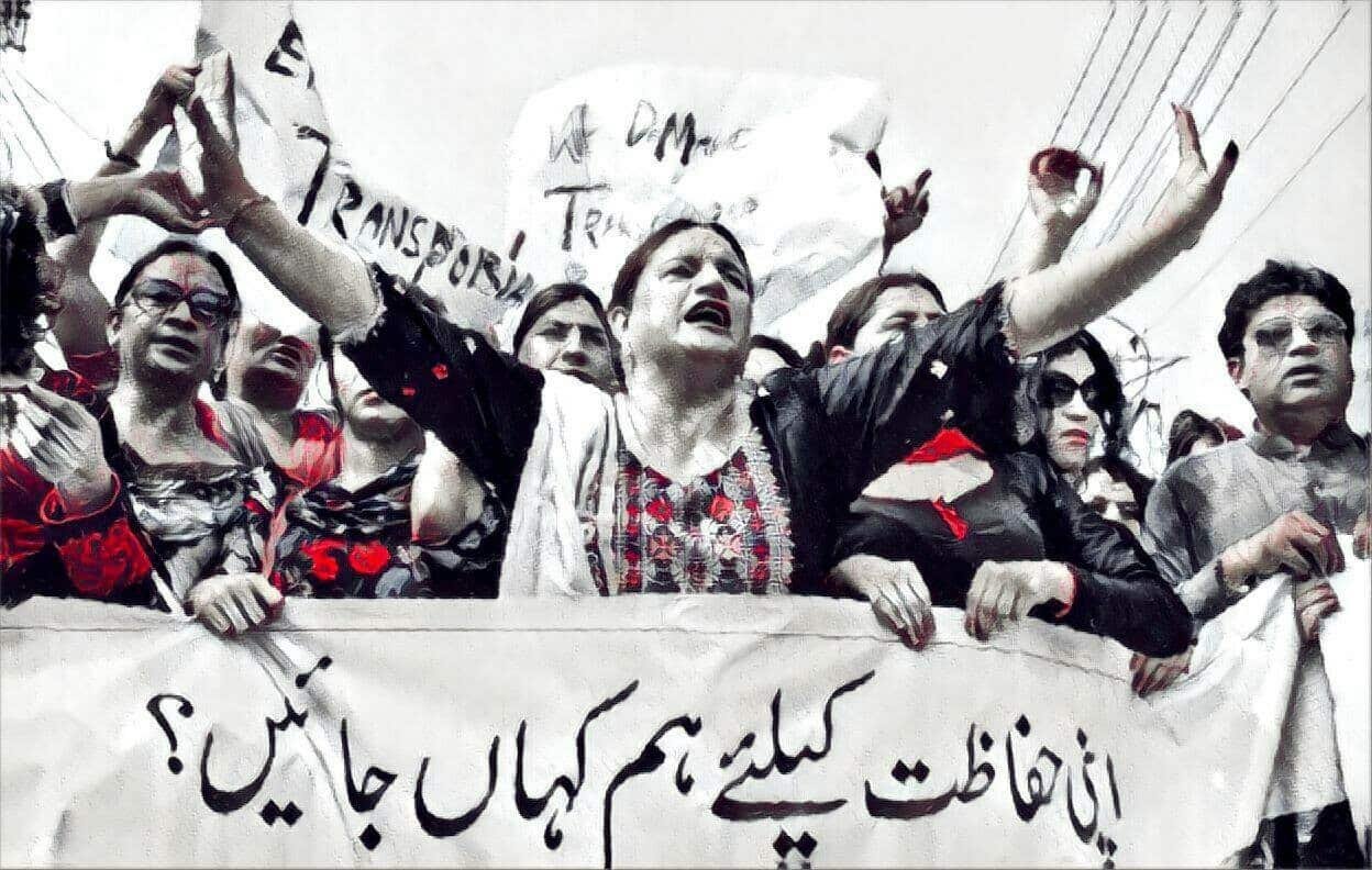 Transgenders protesting for their rights.