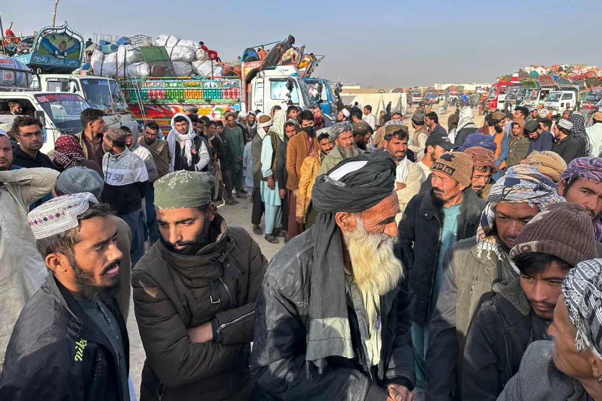 Afghan Refugees on border.