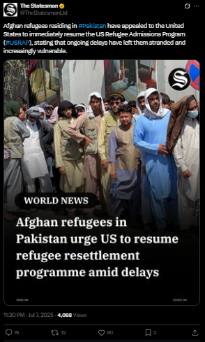 Afghan refuges residing in Pakistan