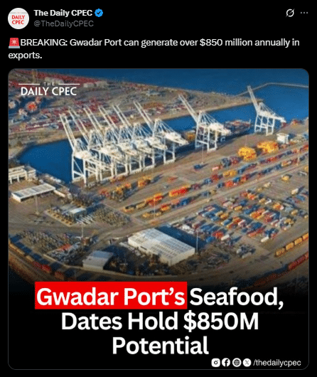 Exports of Gawadar Port