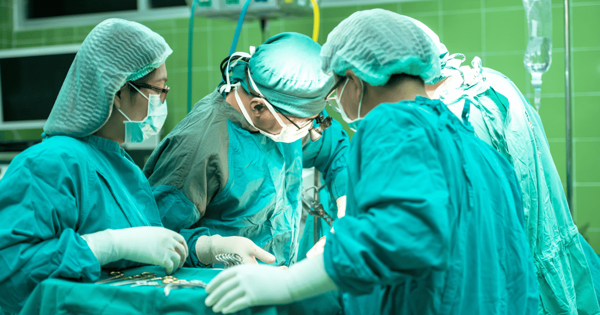 Doctors doing surgery of a person
