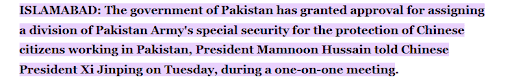 President Mamnoon Hussain told Chinese President - Dawn News