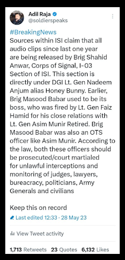 Sources within ISI claims - adil raja