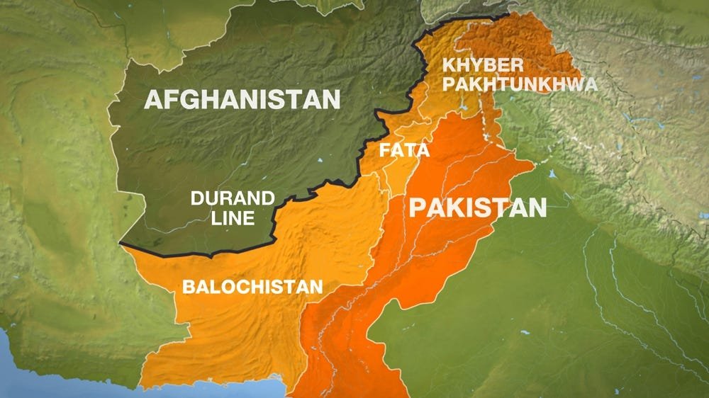 A map showing pakistan and afghanistan