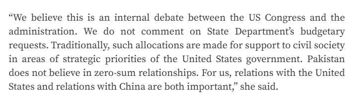 Nation - we believe in the internal debate between the US congress and administration