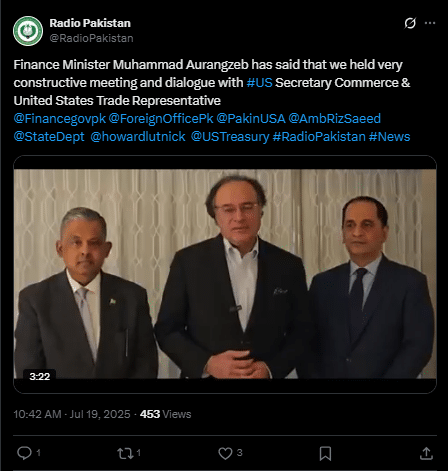 tweet about finance minister by 