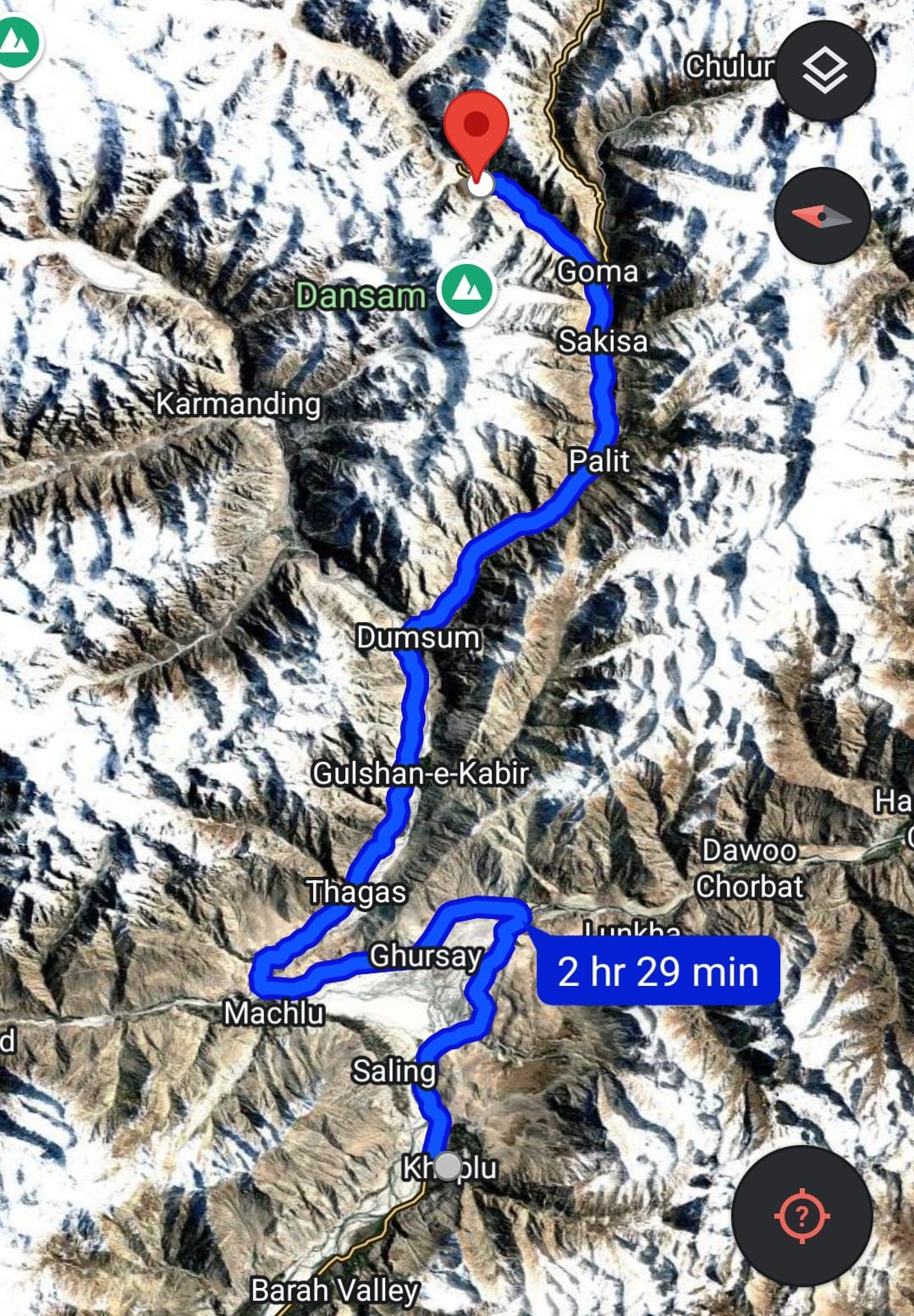 Google map route to Gyari