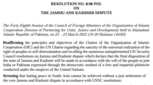 kashmir resolution