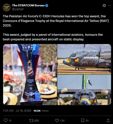 tweet about winning of PAF