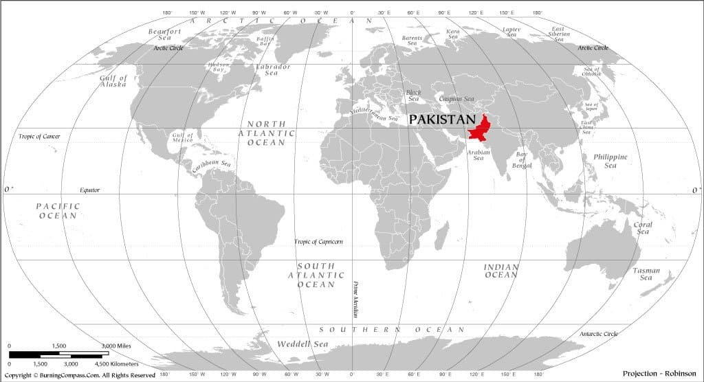 Pakistan on world map