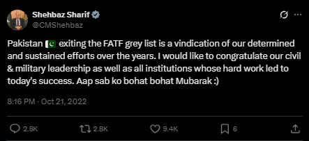 exiting of pakistan from grey list
