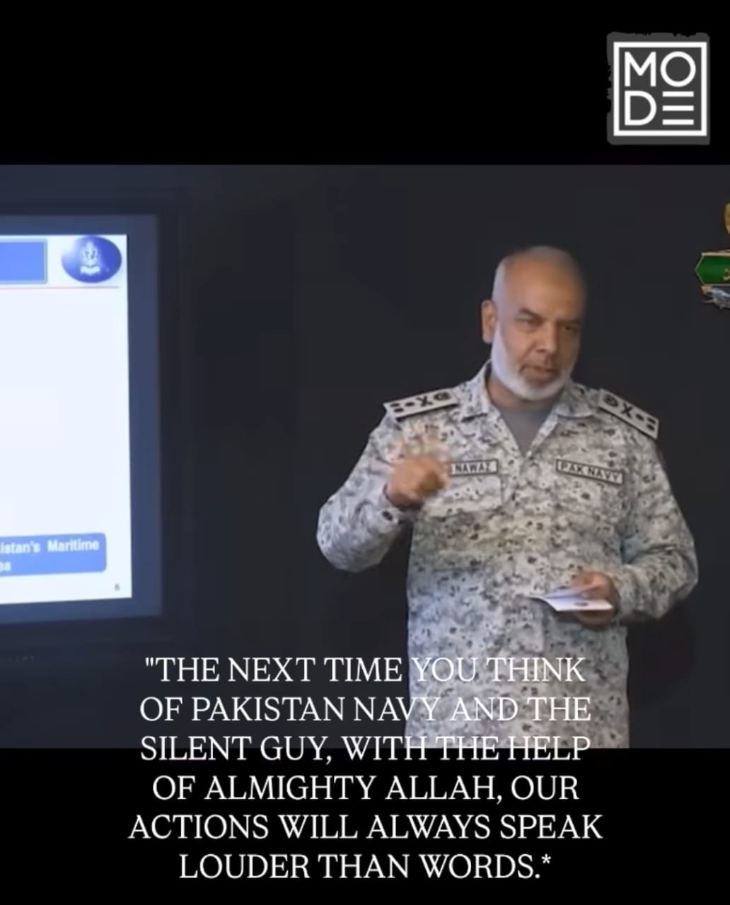 A Pak Army officer talking and text written on the image