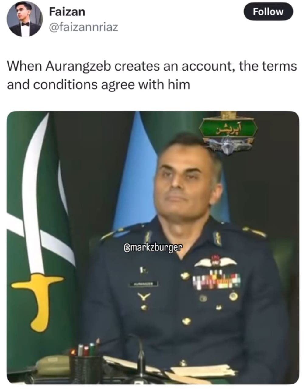 meme post about the air chief 