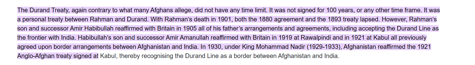 An excerpt from the Tribune’s report on the Durand Line