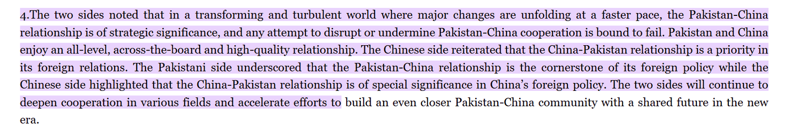 Ministry of Foreign Affairs, People’s Republic of China, Joint Statement between the Islamic Republic of Pakistan and the People’s Republic of China