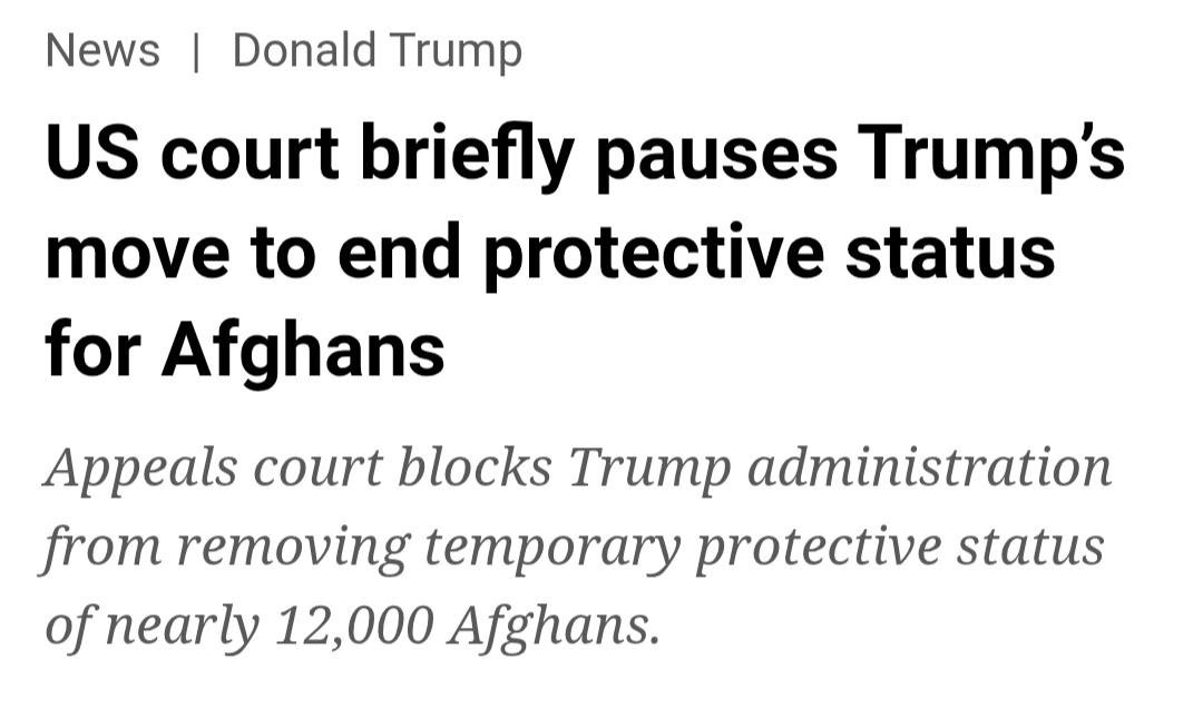 News Article - about trump move to end protective status for afghans