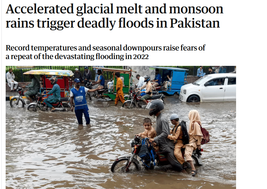 News Article about monsoon rains in pakistan causing floods