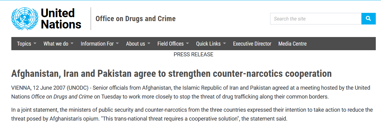 Afghanistan, Iran, and Pakistan Pledge Joint Action Against Afghan Opium Trafficking