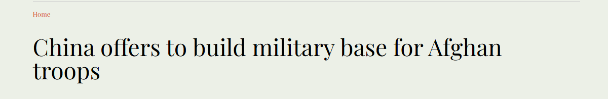 news report - china offers to build military