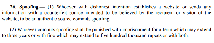 Section (26) of PECA 2016