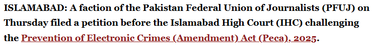 PECA Amendments of 2025 Challenged in IHC