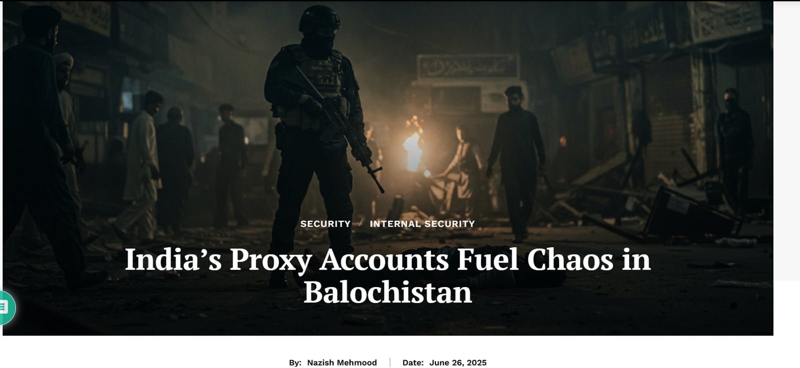 India's Proxy Accounts feul chaos in balochistan