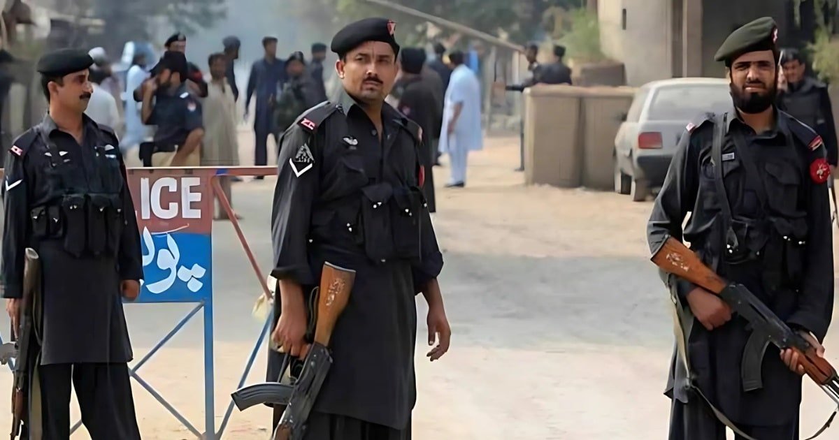 Security Forces standing on the road.