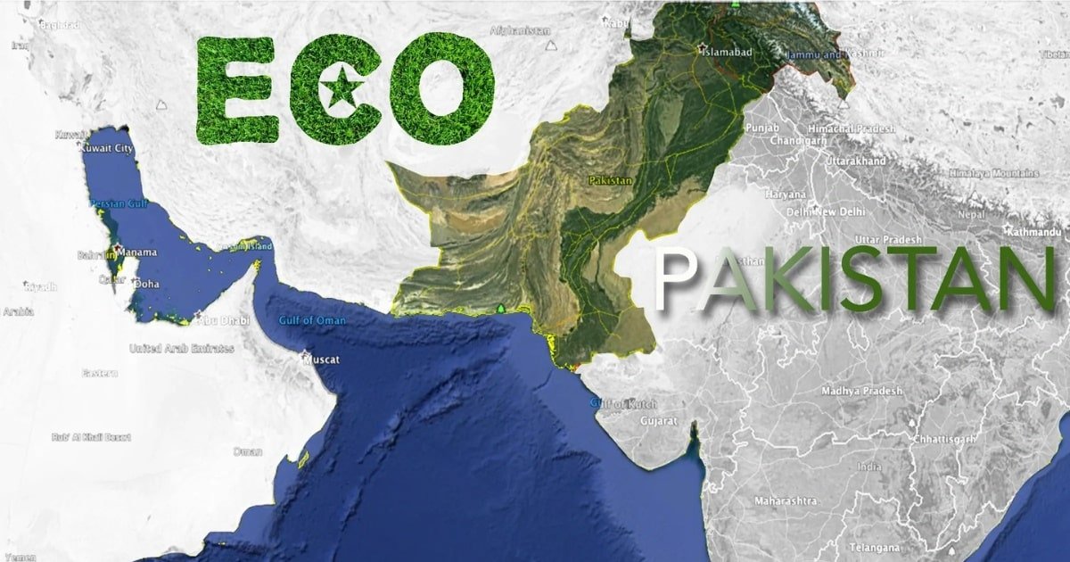 Pakistan’s trade routes and connectivity with ECO member countries, highlighting rail, road, and port links