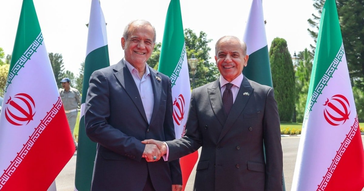 PM Shehbaz Sharif with the Iranian President