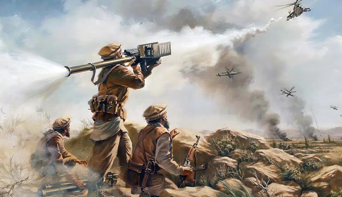 A painting of Soviet-Afghan War by Stuart Brown, 2008