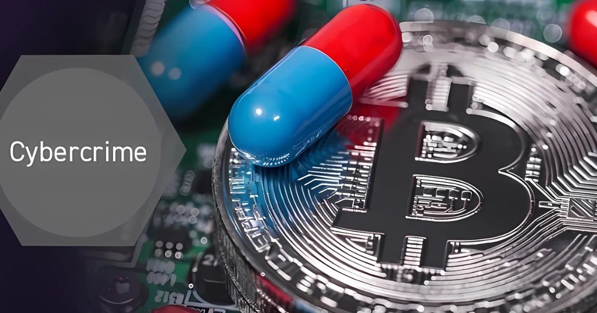 An image portraying the link between Bitcoin and the digital drug trade