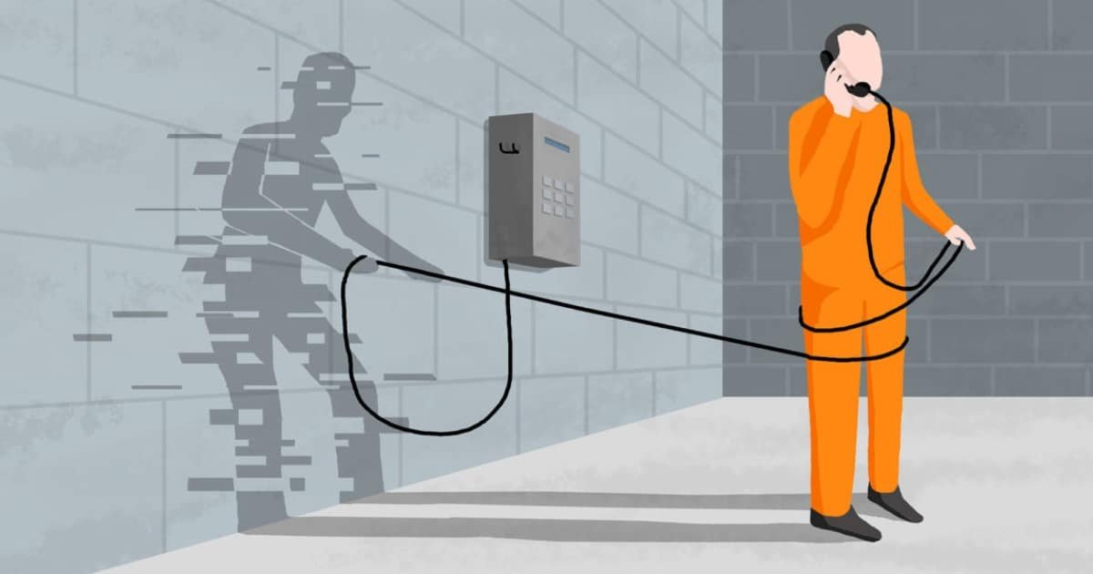 An illustration depicting a jailhouse informant providing tip-offs