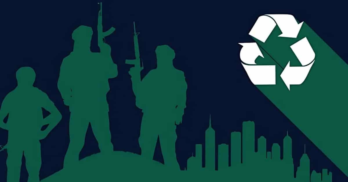 Terrorists depicted with green silhouettes to indicate their role in ecological terrorism Terrorists depicted with green silhouettes to indicate their role in ecological terrorism