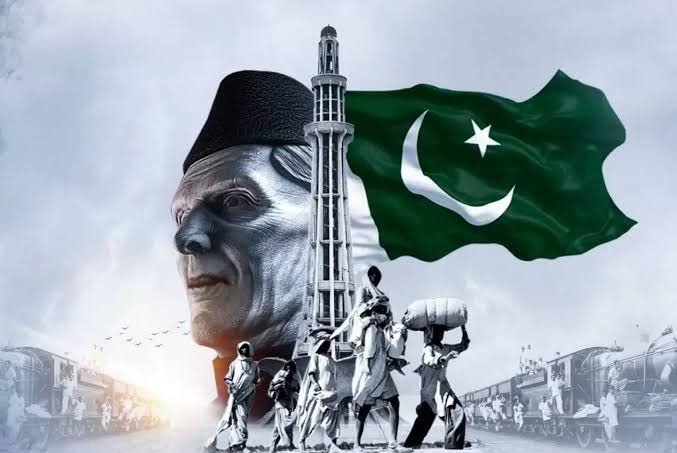 An illustration showing people migrating towards Pakistan 