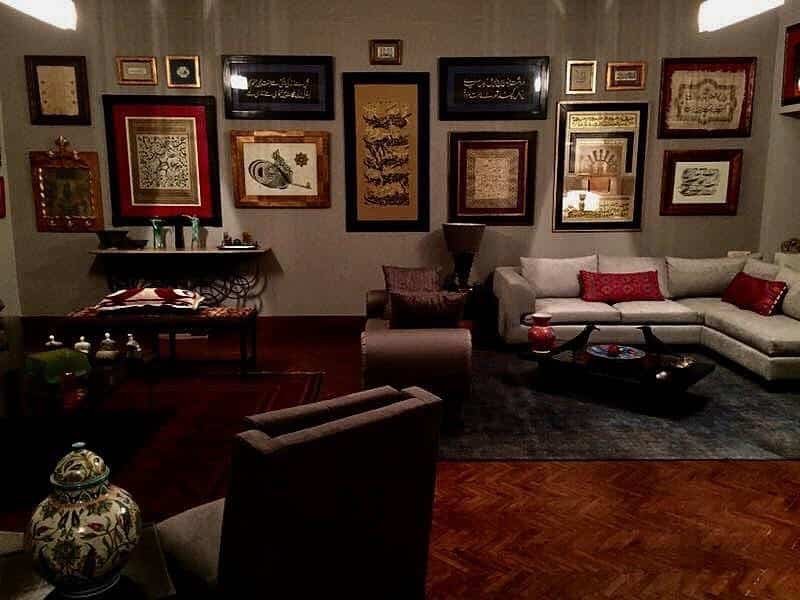 Calligraphy pieces on a wall