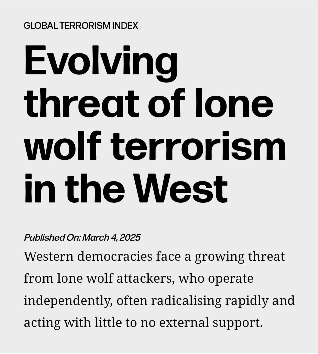 Headline: Evolving threat of lone wolf terrorism in the West from Visions of Humanity