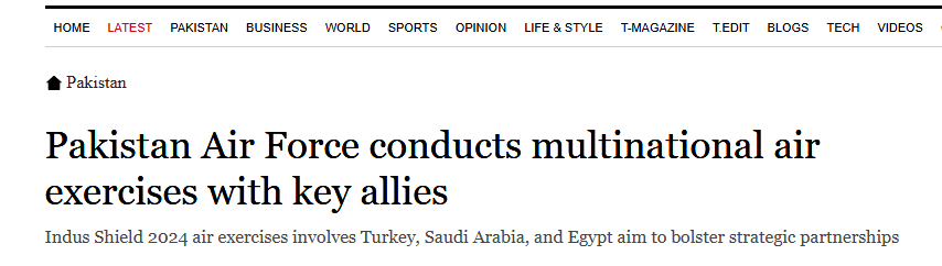 Indus Shield 2024, a multinational air exercise in Pakistan, brings together air forces from Saudi Arabia, Turkey, Egypt, and Pakistan to enhance military cooperation and regional readiness.