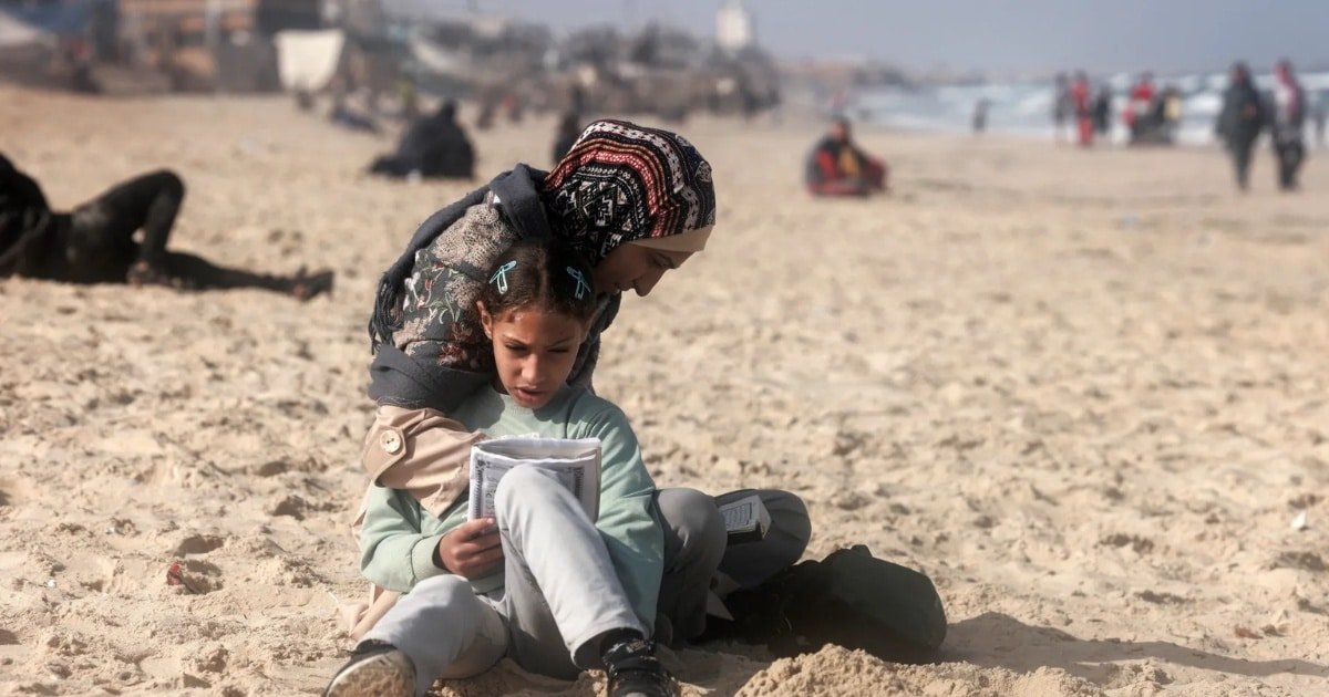 kids in Gaza suffering from genocide and brutal military war
