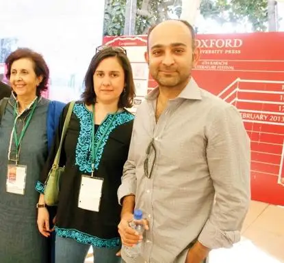 Mohsin Hamid with fans in LLF