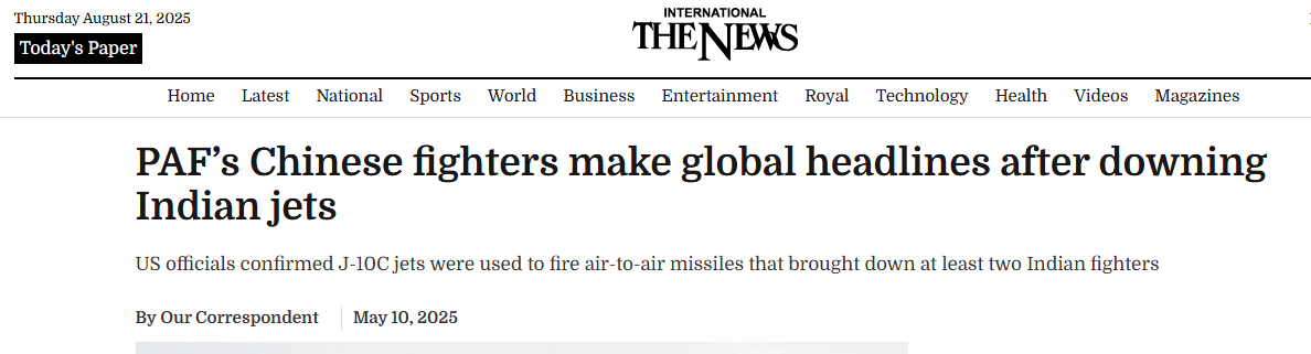 Pakistan’s J-10C fighter jets fired air-to-air missiles that downed at least two Indian aircraft, including a Rafale F3R, marking the first combat use of the Chinese-made jets and PL-15 missiles.