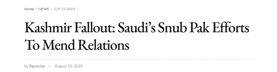 Saudi Crown Prince MBS refused to meet Pakistan’s Army Chief Bajwa, highlighting tensions after Pakistan’s demand for OIC action on Kashmir.