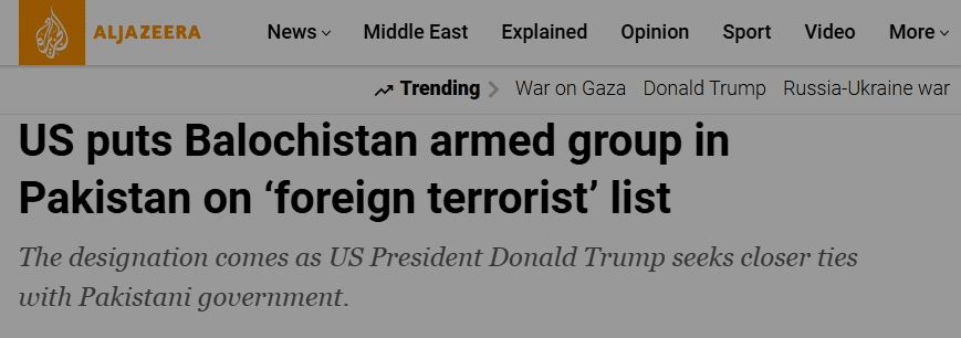  U.S. labels Pakistan-based BLA/FAH a foreign terrorist organization, expanding previous sanctions to criminalize support and signal commitment to counterterrorism. 