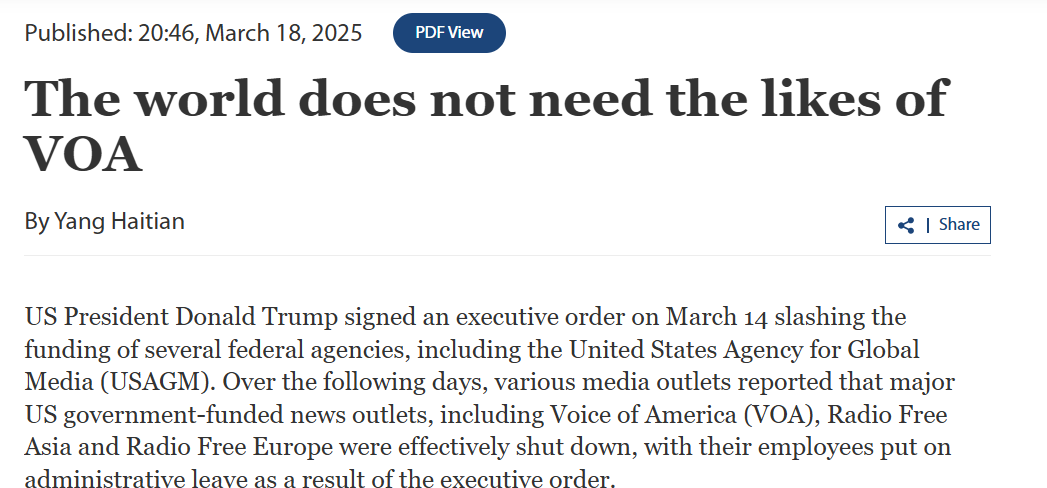 VOA manipulates world to promote lies.
