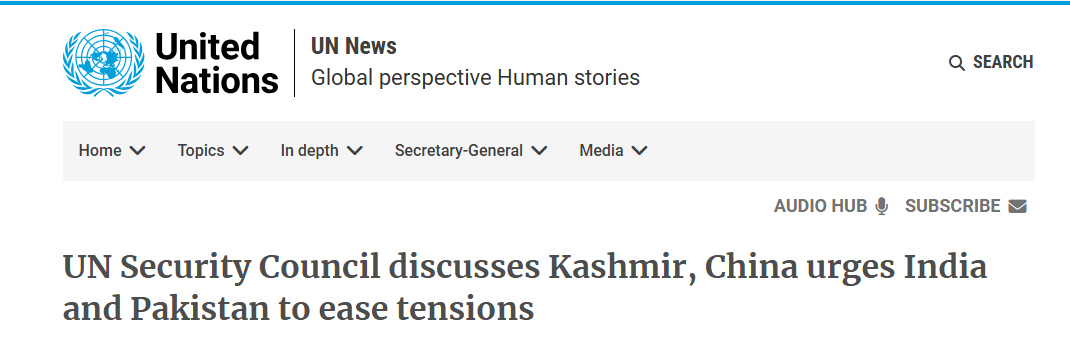 UN security council discusses Kashmir