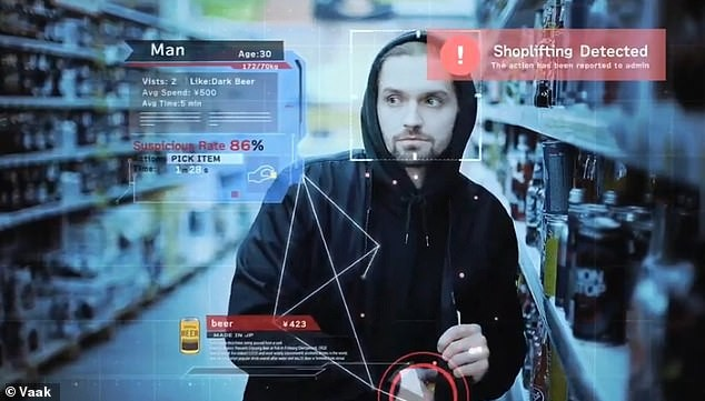 Scanned data after scanning a person