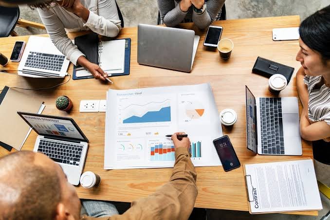 People working in corporative environment