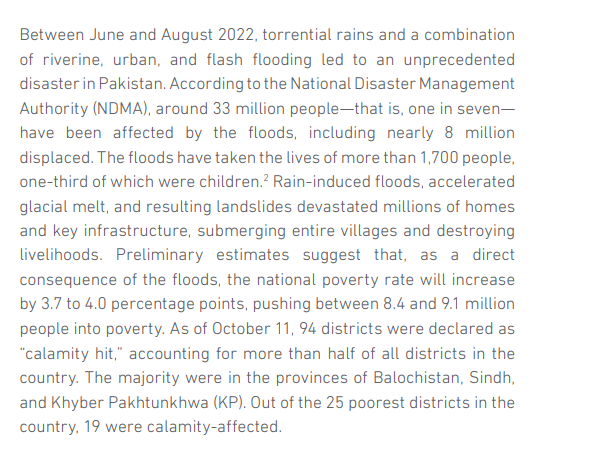 Estimation of flood losses during 2022 in Pakistan 