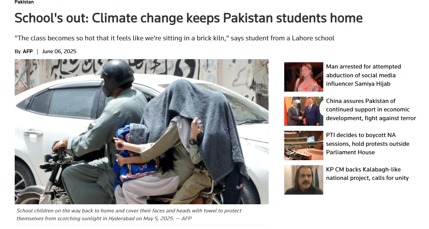 Pakistan's children are losing weeks of education each year to school closures caused by climate change-linked extreme weather, prompting calls for a radical rethink of learning schedules.